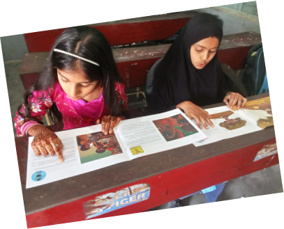 Girls reading together