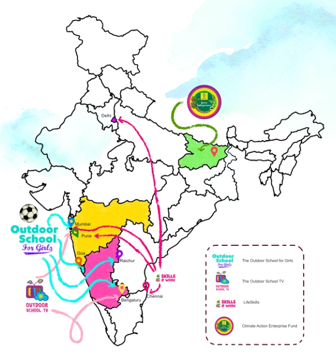 India map with GTS locations